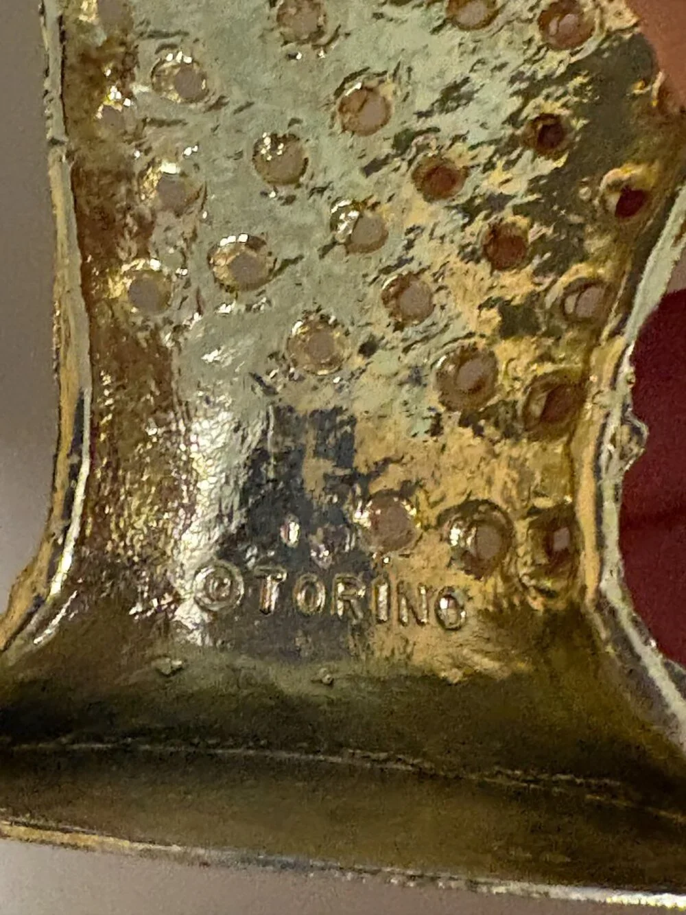 Vintage Torino Brass Hand Earring Holder 6